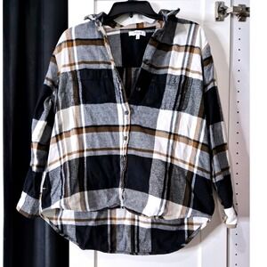 Madewell Plaid Flannel Shirt Oversized Button Down Long Sleeve Top Women Medium